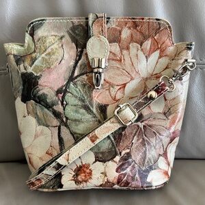 Borse In Pelle Leather Floral Crossbody Bag